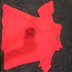 Cold shoulder red formal top